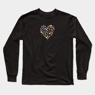 Distressed Hearts Heart Black Long Sleeve T-Shirt